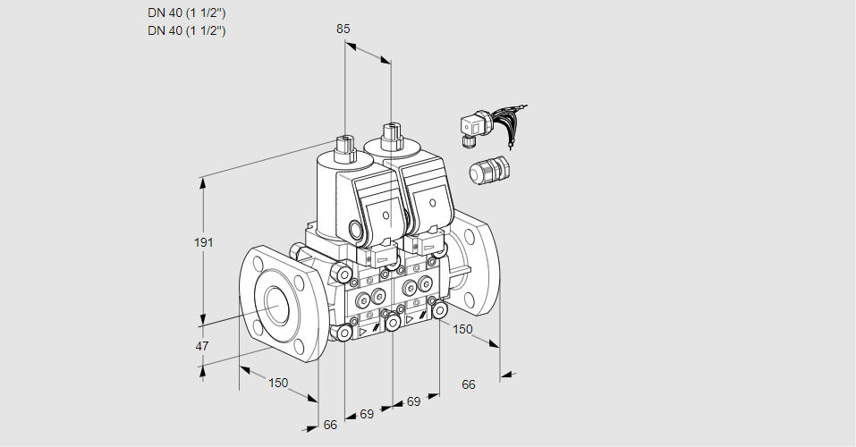 Клапан эл.магнитный сдвоенный VCS 2E40F/40F05NNKGR8/PPPP/PPPP