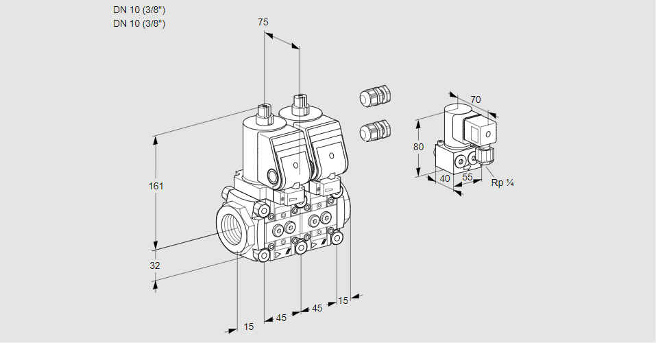 Клапан эл.магнитный сдвоенный VCS 1E10R/10R05NNWSR3/PPPP/ZYPP