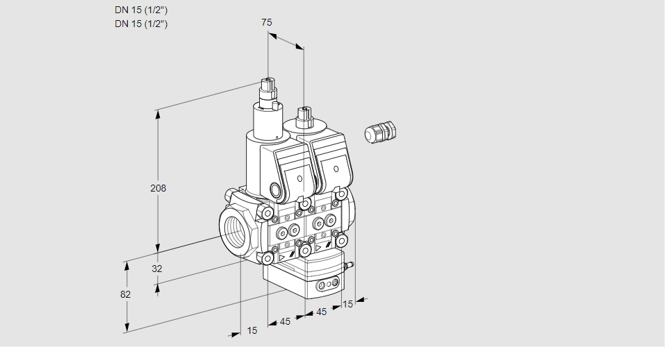 Регулятор давления с двумя эл.магнитными клапанами VCD 1E15R/15R05LD-50WR/PPPP/PPPP