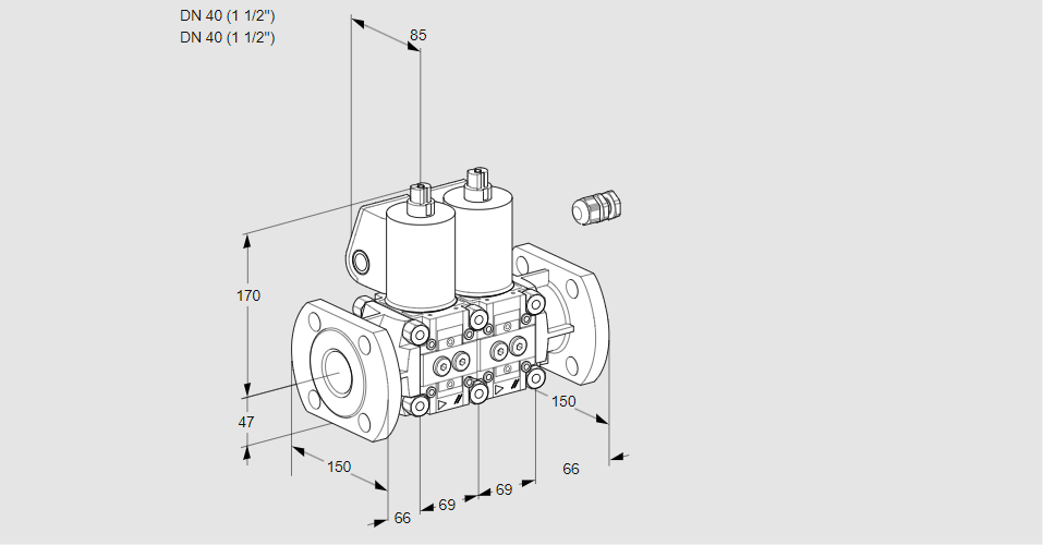 Клапан эл.магнитный сдвоенный VCS 2E40F/40F05NNWL/PPPP/PPPP