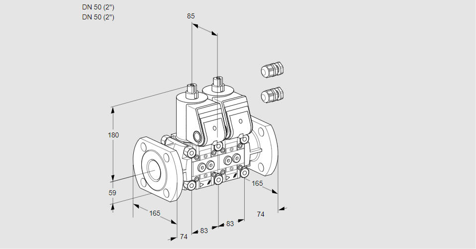 Клапан эл.магнитный сдвоенный VCS 3E50F/50F05NNWR3/PPPP/PPPP