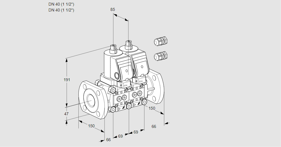 Клапан эл.магнитный сдвоенный VCS 2E40F/40F05NNWSR3/PPPP/PPPP