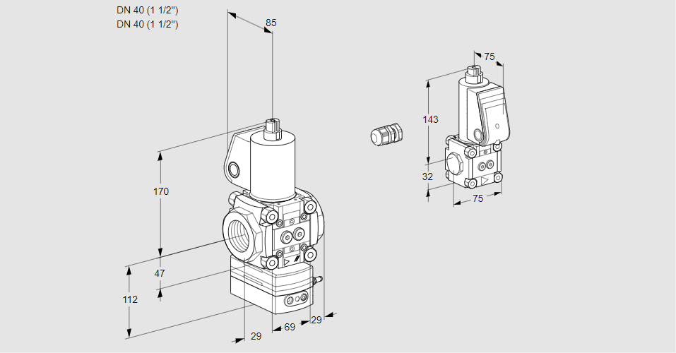 Регулятор давления с эл.магнитным клапаном VAD 2E40R/40R05D-50WL/BS/PP
