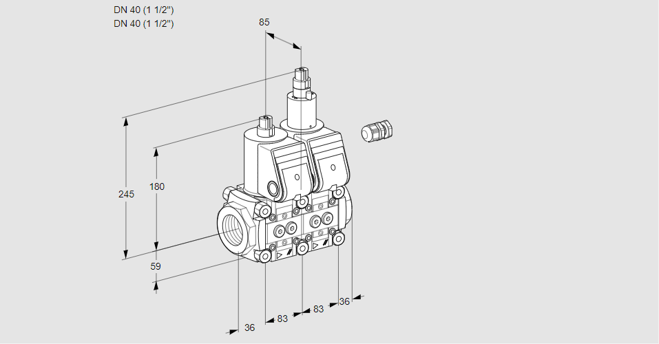 Клапан эл.магнитный сдвоенный VCS 3E40R/40R05NLWR3/PPPP/PPPP
