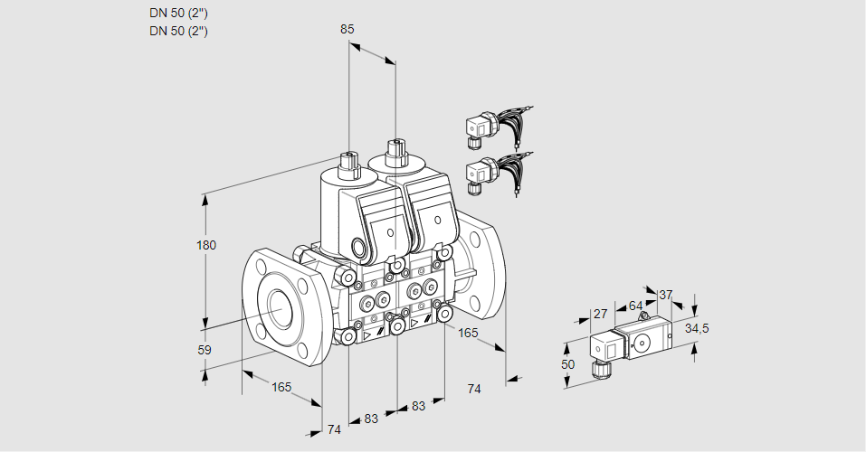 Клапан эл.магнитный сдвоенный VCS 3E50F/50F05NNKR6/3-PP/PPPP