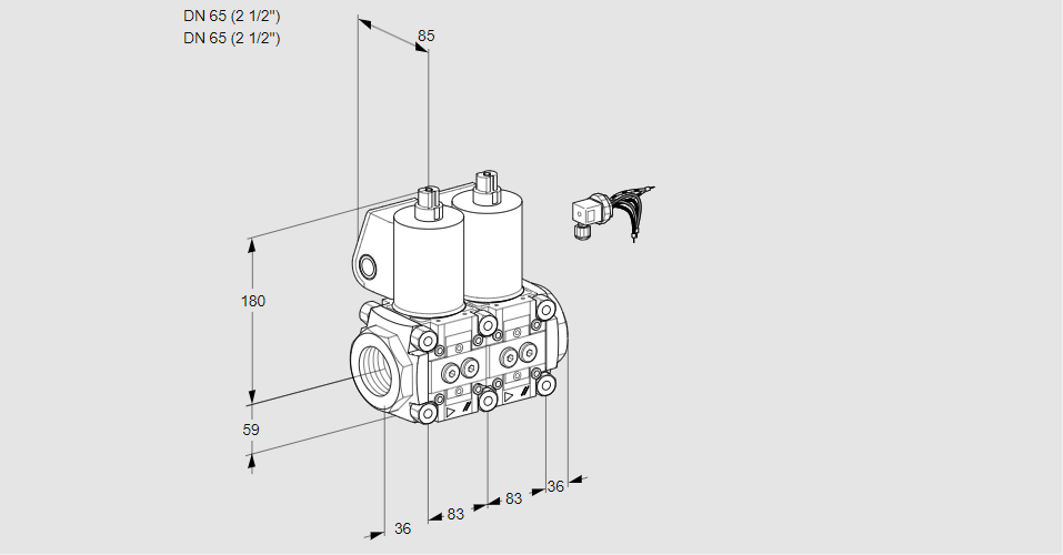 Клапан эл.магнитный сдвоенный VCS 3E65R/65R05NNWL/PPPP/MMMM