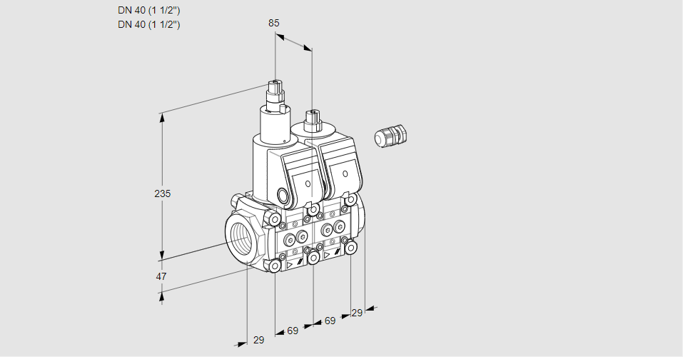 Клапан эл.магнитный сдвоенный VCS 2E40R/40R05LNWR/PPPP/PPPP