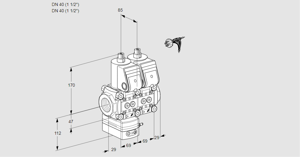 Регулятор давления с двумя эл.магнитными клапанами VCD 2E40R/40R05D-100NWR/PPPP/PPPP