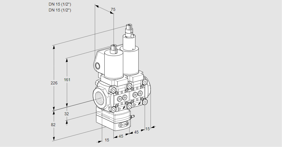 Регулятор давления с двумя эл.магнитными клапанами VCD 1T15N/15N05D-50LQSL/PPPP/PPPP
