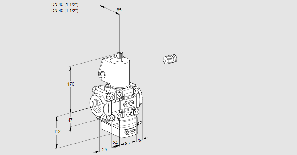 Регулятор давления с эл.магнитным клапаном VAD 2E40R/40R05FD-100WL/PP/PP