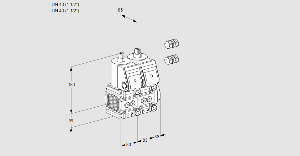 Клапан эл.магнитный сдвоенный VCS 3E40R/40R05FNNWR3/PPPP/PPPP