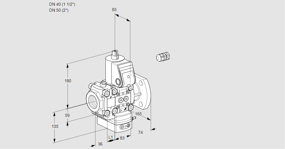 Регулятор давления с эл.магнитным клапаном VAD 3E40R/50F05FD-25WR/PP/PP