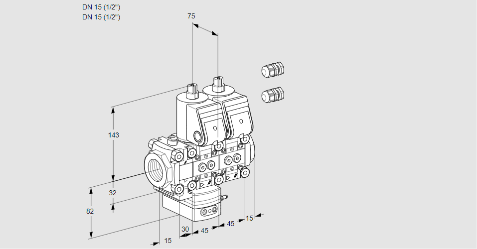 Регулятор давления с двумя эл.магнитными клапанами VCD 1E15R/15R05FD-50NQR3/PPPP/PPPP