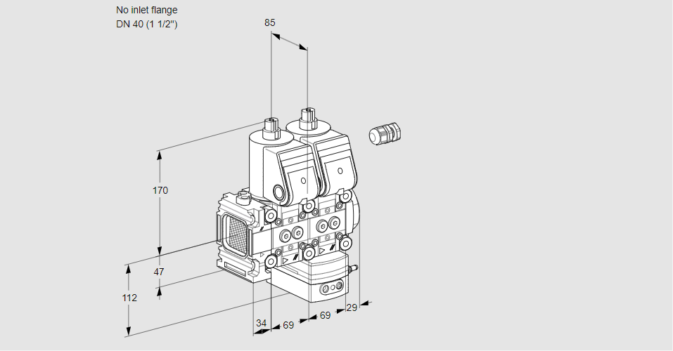 Регулятор давления с двумя эл.магнитными клапанами VCD 2E--/40R05FND-50WR/PPPP/PPPP