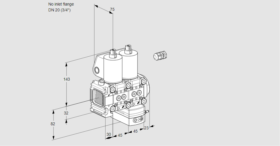Регулятор давления с двумя эл.магнитными клапанами VCD 1E--/20R05FND-50WL/PPPP/PPPP
