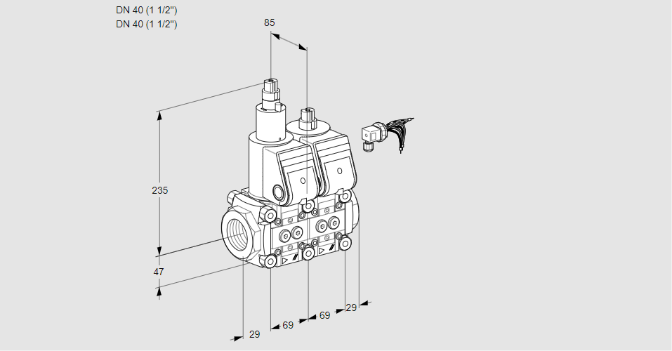 Клапан эл.магнитный сдвоенный VCS 2E40R/40R05LNWR/PPPP/PPPP