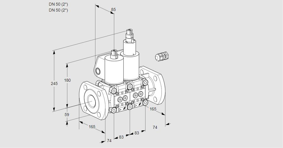 Клапан эл.магнитный сдвоенный VCS 3E50F/50F05NLWL/PPPP/PPPP