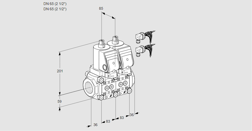 Клапан эл.магнитный сдвоенный VCS 3E65R/65R05NNWGR8/PPPP/PPPP