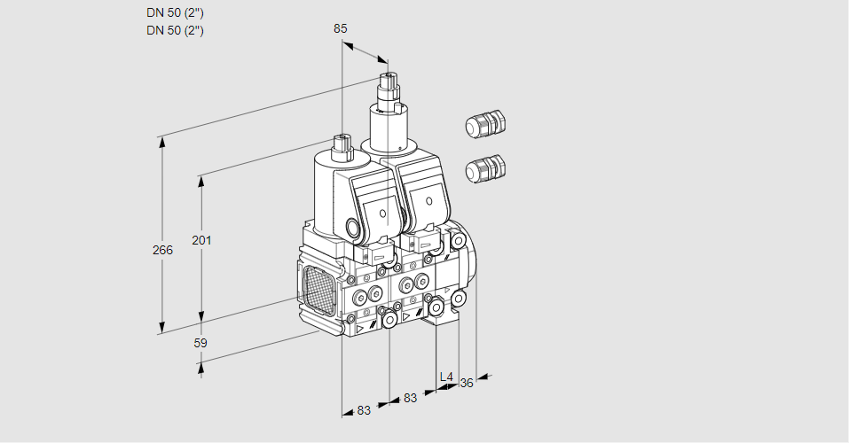 Клапан эл.магнитный сдвоенный VCS 3E50R/50R05FNLVWSR3/PPPP/PPPP