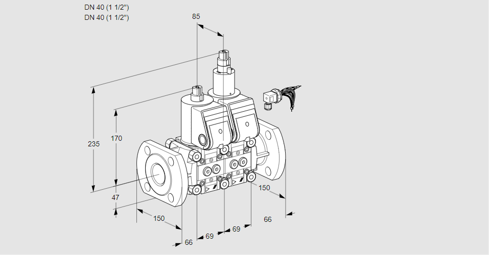 Клапан эл.магнитный сдвоенный VCS 2E40F/40F05NLWR/PPPP/MMMM