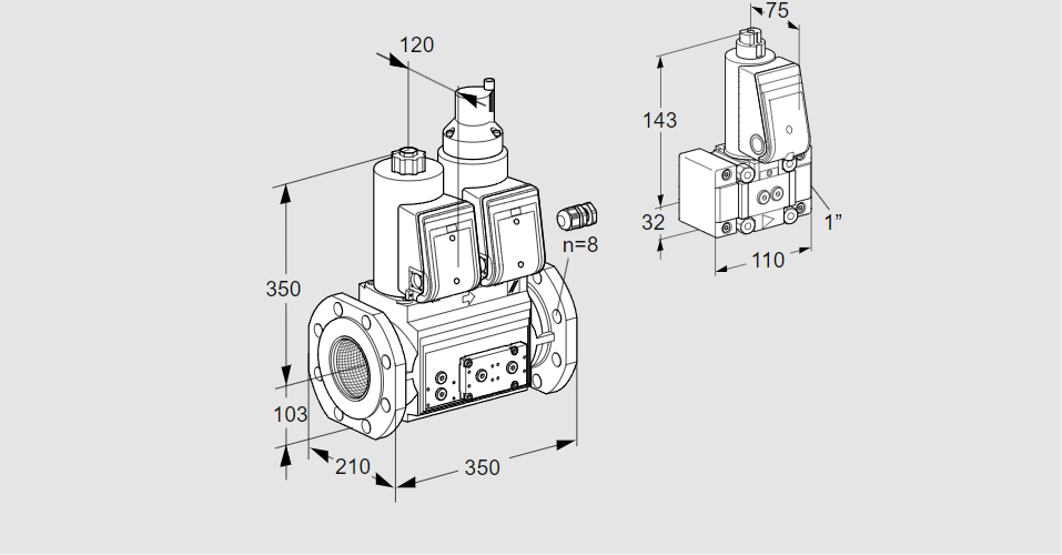 Клапан эл.магнитный сдвоенный VCS 8100F05NLKR3E/PPPP/PPZ-