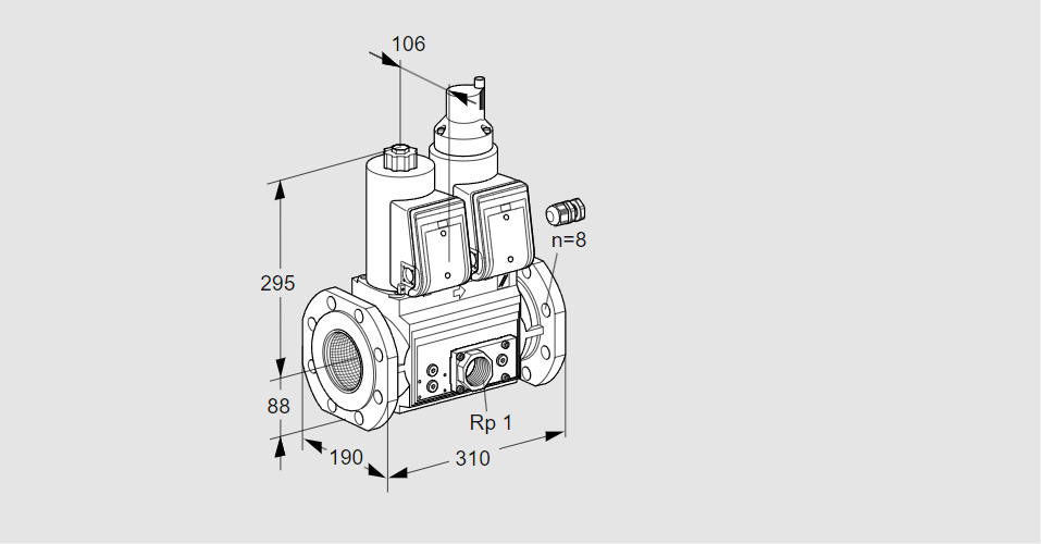 Клапан эл.магнитный сдвоенный VCS 780F05NLWR3E/PPEP/PPPP