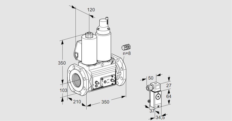 Клапан эл.магнитный сдвоенный VCS 8100F05NLWL3E/MP2M/PPEM