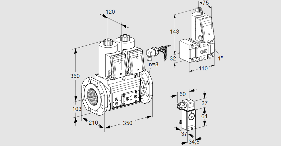 Клапан эл.магнитный сдвоенный VCS 8100F05NNWRE/P2PP/PPZ-