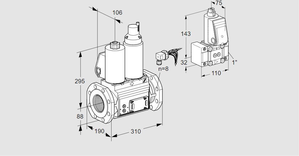 Клапан эл.магнитный сдвоенный VCS 780F05NLKLE/PPZ-/PPPP