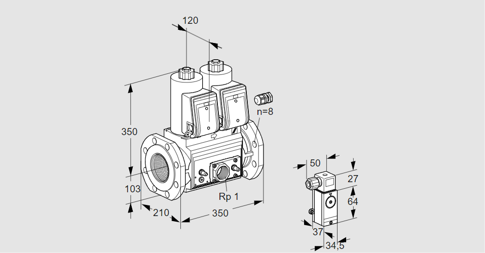 Клапан эл.магнитный сдвоенный VCS 8100F05NNWR3E/MPEM/P4PP