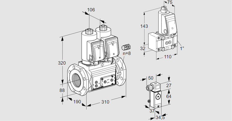 Клапан эл.магнитный сдвоенный VCS 780F05NNWGR3E/P4PP/PPZ-