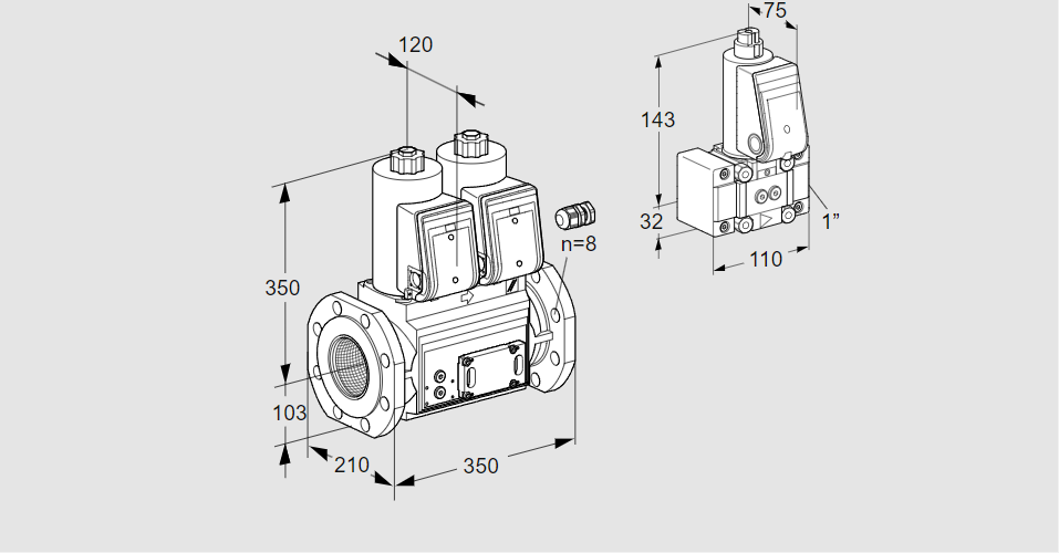 Клапан эл.магнитный сдвоенный VCS 8100F05NNWR3E/PPZ-/PPPP