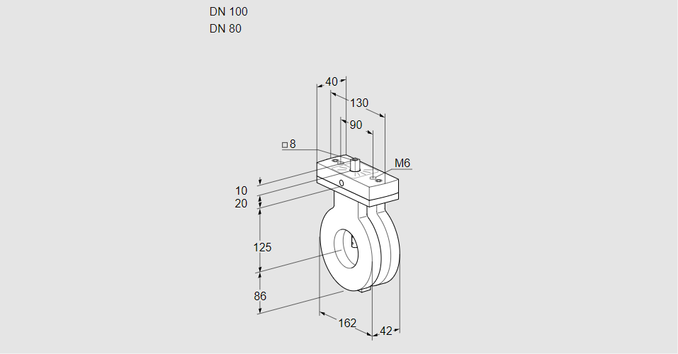 Заслонка дроссельная BVG 100/80Z05V