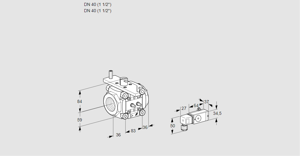 Линейный регулятор расхода газа VFC 340/40R05-32MM-2