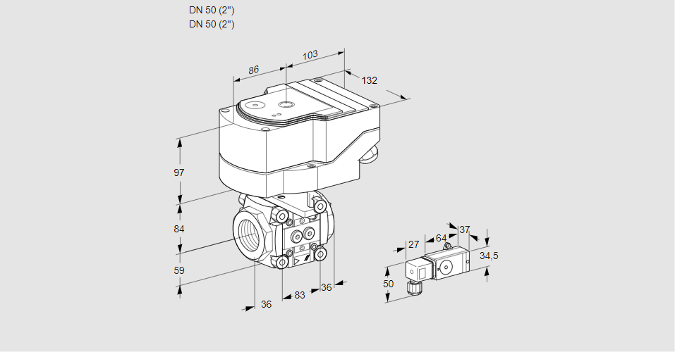 Линейный регулятор расхода газа с сервоприводом IFC 350/50R05-402-MM/20-30W3T