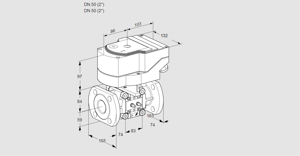 Линейный регулятор расхода газа с сервоприводом IFC 350/50F05-32 ММ мм/20-30W3E