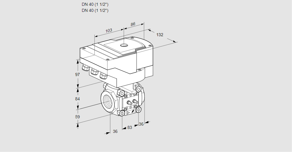 Линейный регулятор расхода газа с сервоприводом IFC 340/40R05-40MMPP/20-60W3TR10-I