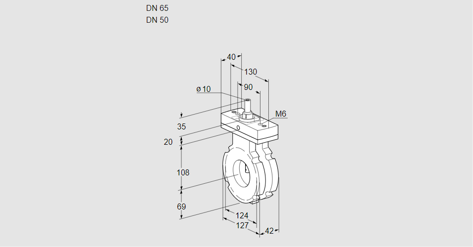 Заслонка дроссельная BVG 65/50W05F