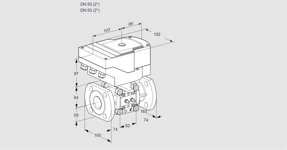 Линейный регулятор расхода газа с сервоприводом IFC 350/50F05-32 ММ/20-30W3TR10-I