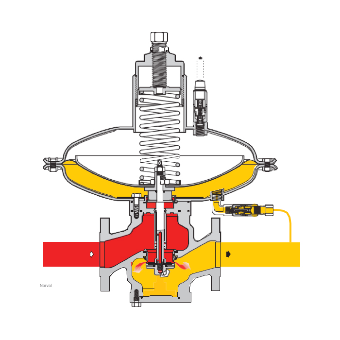 Регулятор давления газа Nоrval-G 495 DN25 Рвых=16-23 mbar, с ПЗК