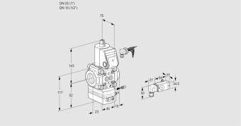 Регулятор соотношения газ/воздух 1:1  с эл.магнитным клапаном VAG 125/15R/NWBE купить в компании ГАЗПРИБОР