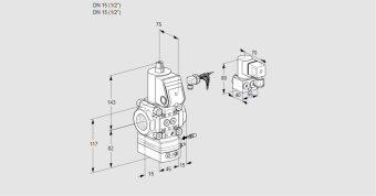 Регулятор соотношения газ/воздух 1:1  с эл.магнитным клапаном VAG 115R/NKBE купить в компании ГАЗПРИБОР