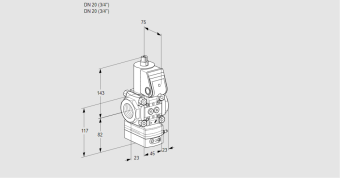Регулятор соотношения газ/воздух 1:1  с эл.магнитным клапаном VAG 1T20N/NQAN купить в компании ГАЗПРИБОР