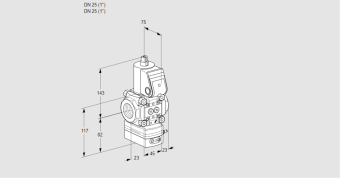 Регулятор соотношения газ/воздух 1:1  с эл.магнитным клапаном VAG 1T25N/NKAA купить в компании ГАЗПРИБОР