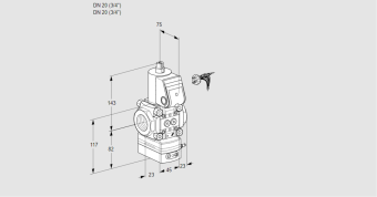 Регулятор соотношения газ/воздух 1:1  с эл.магнитным клапаном VAG 120R/NKAN купить в компании ГАЗПРИБОР