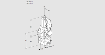 Регулятор соотношения газ/воздух 1:1  с эл.магнитным клапаном VAG 1T25N/NQSRAN купить в компании ГАЗПРИБОР