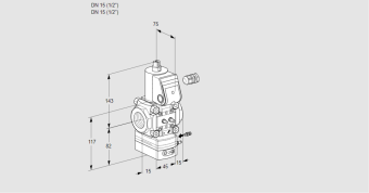 Регулятор соотношения газ/воздух 1:1  с эл.магнитным клапаном VAG 115R/NWBK купить в компании ГАЗПРИБОР