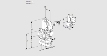 Регулятор соотношения газ/воздух 1:1  с эл.магнитным клапаном VAG 125/15R/NWBE купить в компании ГАЗПРИБОР