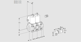 Клапан эл.магнитный сдвоенный VCS 2E32R/32R05NNKL/PPPP/2-MM купить в компании ГАЗПРИБОР