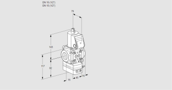 Регулятор соотношения газ/воздух 1:1  с эл.магнитным клапаном VAG 115R/NKBN купить в компании ГАЗПРИБОР